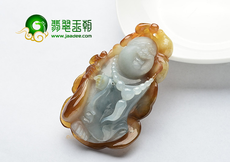 (超值推荐)糯冰种褐黄翡布袋佛挂件/手玩件