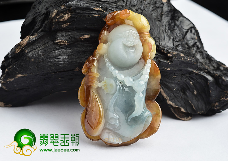 (超值推荐)糯冰种褐黄翡布袋佛挂件/手玩件