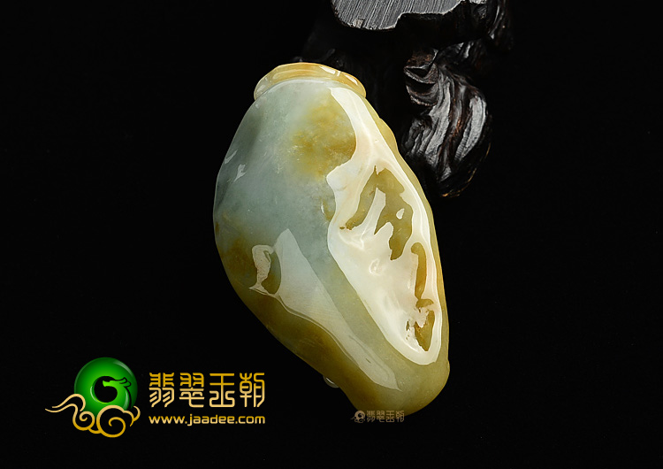 (超值推荐)糯冰种晴水黄翡童子拜佛挂件/手玩件