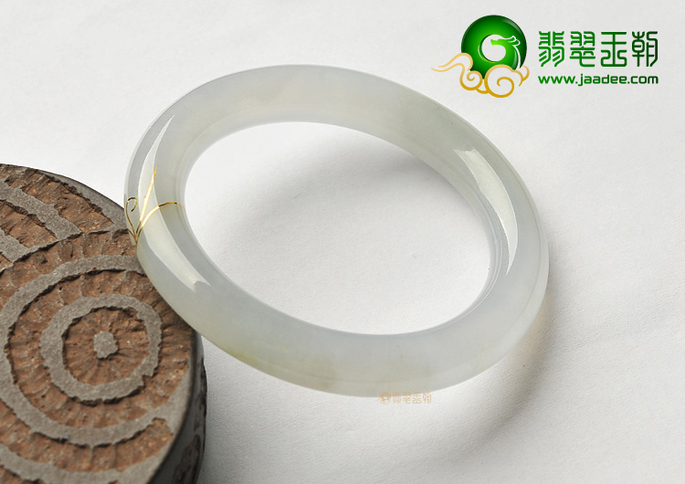 冰种晴水镶玫瑰金圆条手镯(53.7mm)