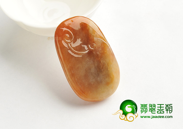 糯冰种红翡花开富贵挂件