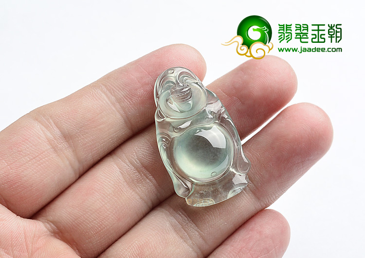 冰玻种晴水站佛挂件