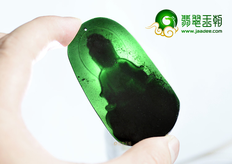 (超值推荐)玻璃种墨翠观音挂件