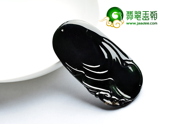 (超值推荐)玻璃种墨翠站观音挂件