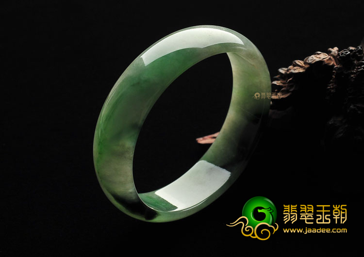 糯冰种蓝绿飘花贵妃镯(56.6mm-51mm)
