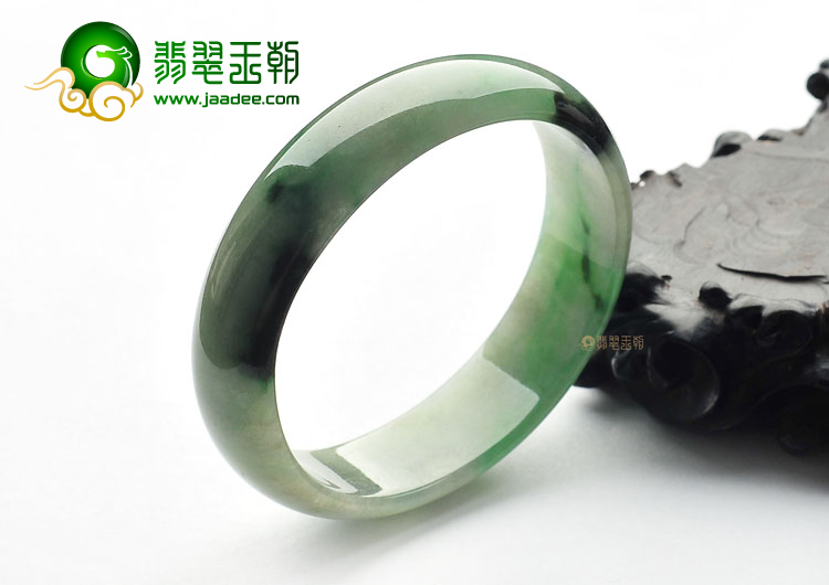 糯冰种蓝绿飘花贵妃镯(56.6mm-51mm)