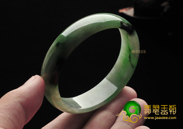 糯冰种蓝绿飘花贵妃镯(56.6mm-51mm)