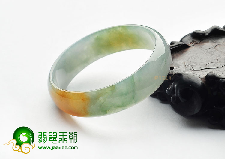 糯冰种晴水飘黄翡贵妃镯(54.5mm-48.7mm)