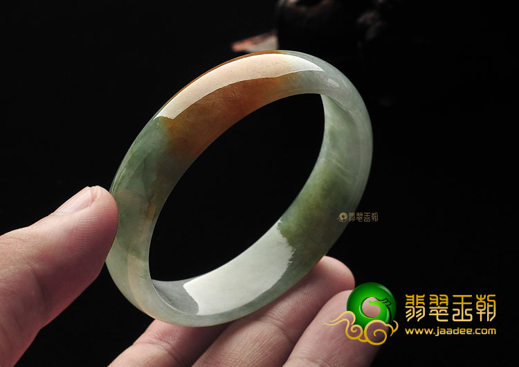 糯冰种晴水飘黄翡贵妃镯(54.5mm-48.7mm)
