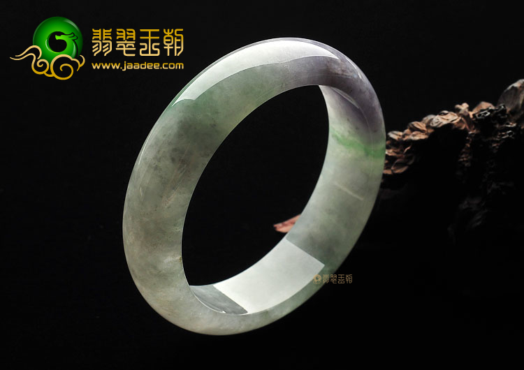 冰种飘花带紫罗兰手镯(58.3mm)
