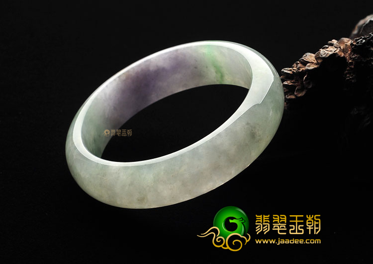 冰种飘花带紫罗兰手镯(58.3mm)