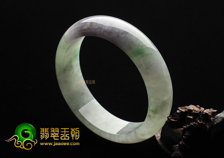 冰种飘花带紫罗兰手镯(58.3mm)