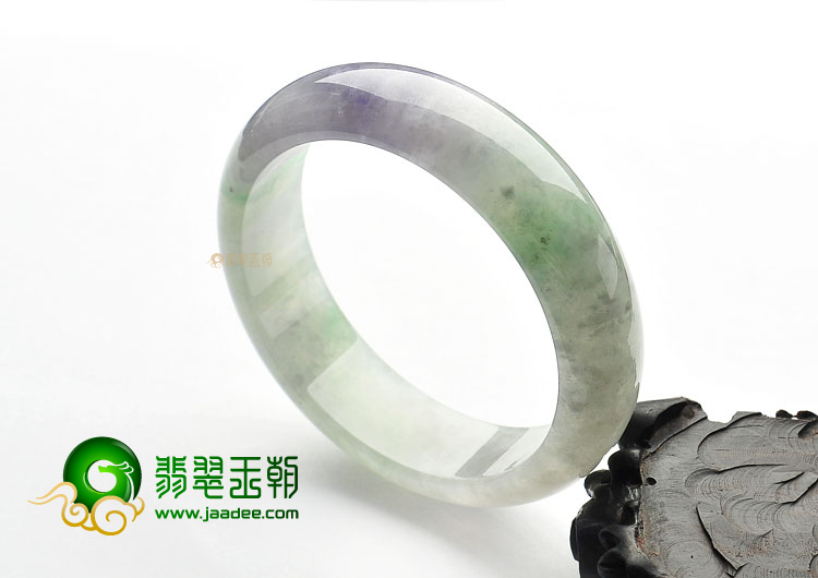 冰种飘花带紫罗兰手镯(58.3mm)