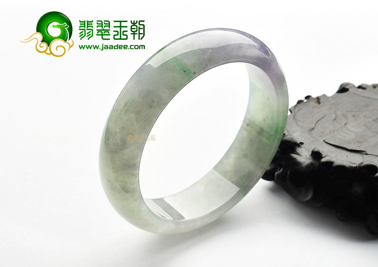 冰种飘花带紫罗兰手镯(58.3mm)