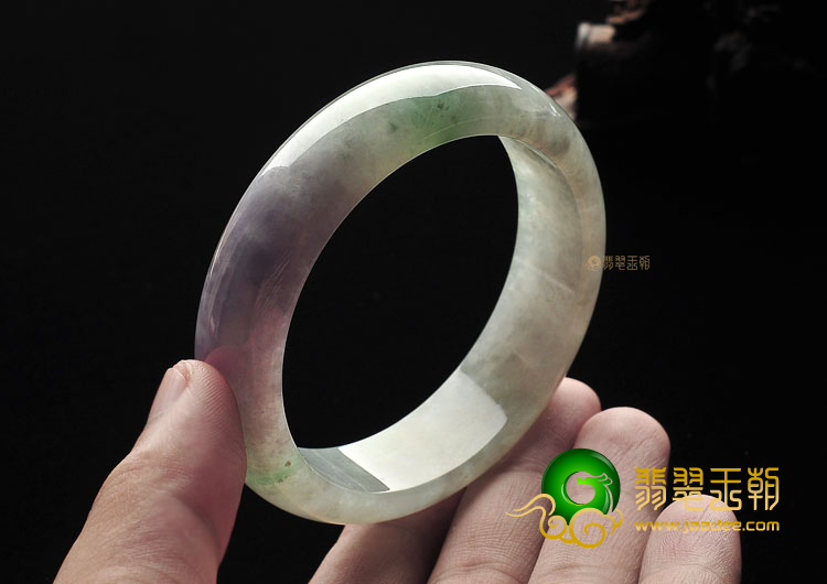 冰种飘花带紫罗兰手镯(58.3mm)
