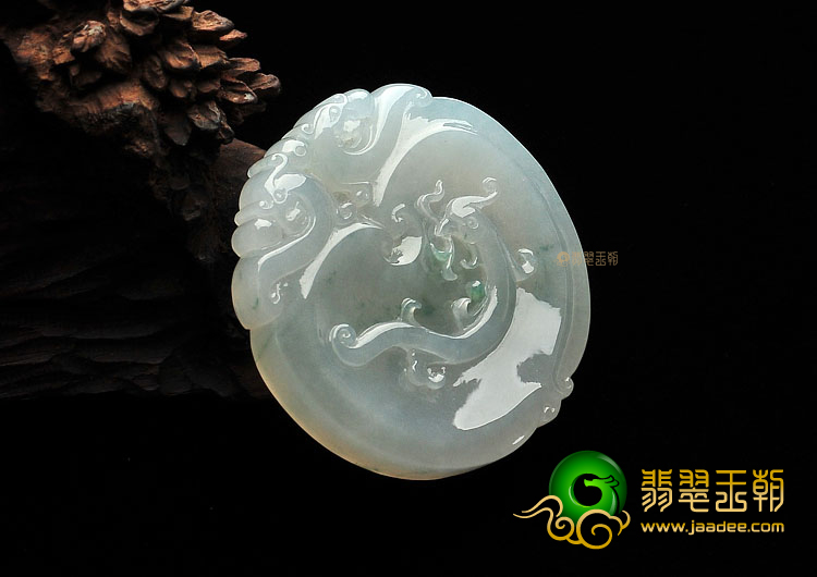 (超值推荐)冰种略飘花仿古龙凤牌挂件