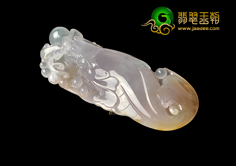 (超值推荐)冰种黄翡略飘花龙头鱼挂件