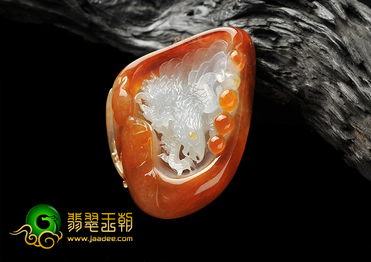 (超值推荐)冰种红黄翡大展宏图挂件