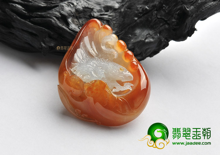(超值推荐)冰种红黄翡大展宏图挂件