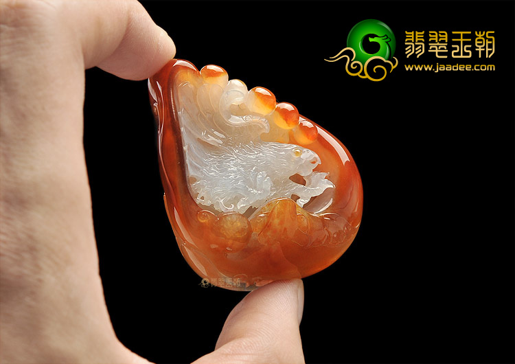 (超值推荐)冰种红黄翡大展宏图挂件