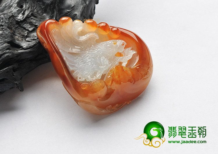 (超值推荐)冰种红黄翡大展宏图挂件