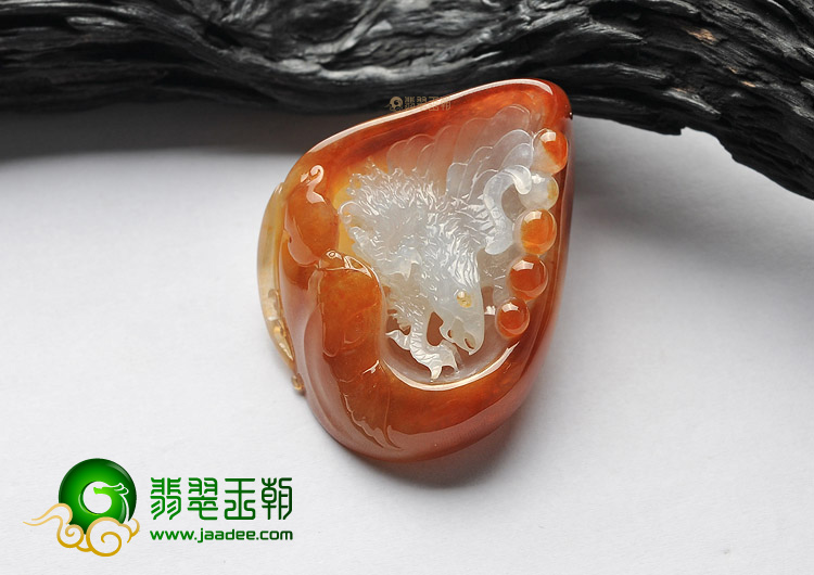 (超值推荐)冰种红黄翡大展宏图挂件