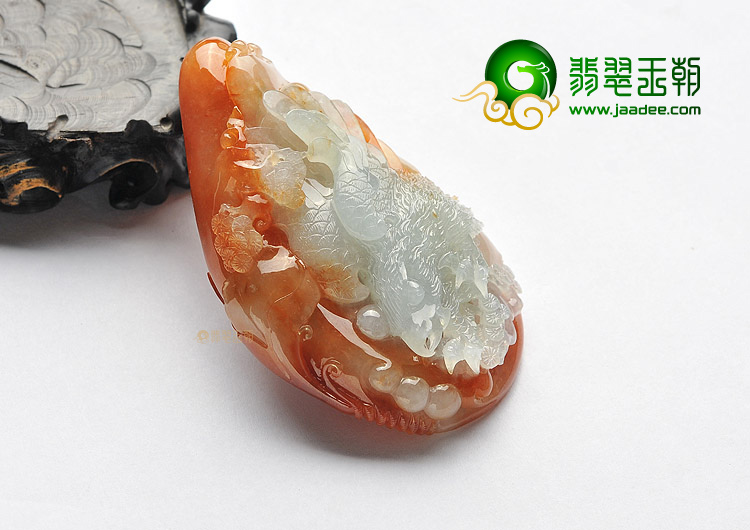 (超值推荐)冰种红黄翡大展宏图挂件