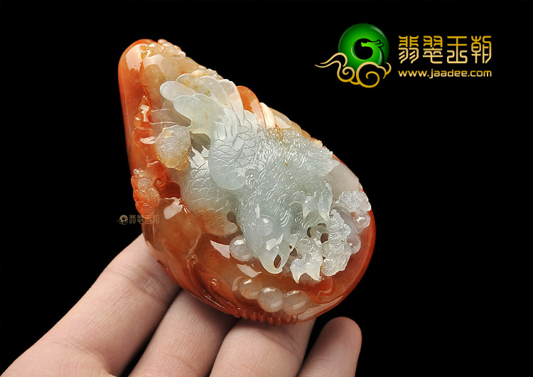 (超值推荐)冰种红黄翡大展宏图挂件