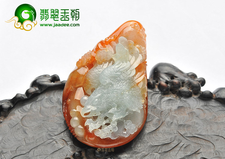 (超值推荐)冰种红黄翡大展宏图挂件