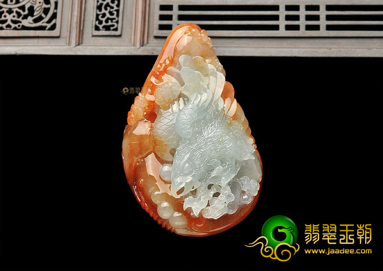 (超值推荐)冰种红黄翡大展宏图挂件