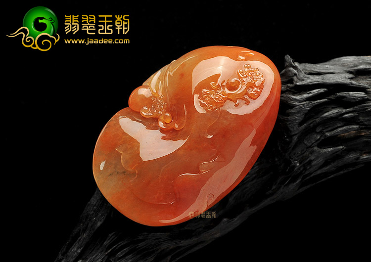 (超值推荐)冰种红黄翡略飘花龙头鱼挂件