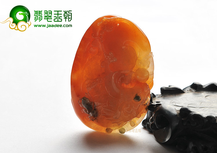 (超值推荐)冰种红黄翡略飘花龙头鱼挂件