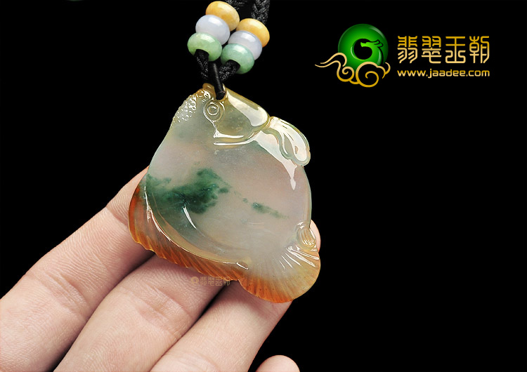 (超值推荐)冰种黄翡飘花年年有余挂件
