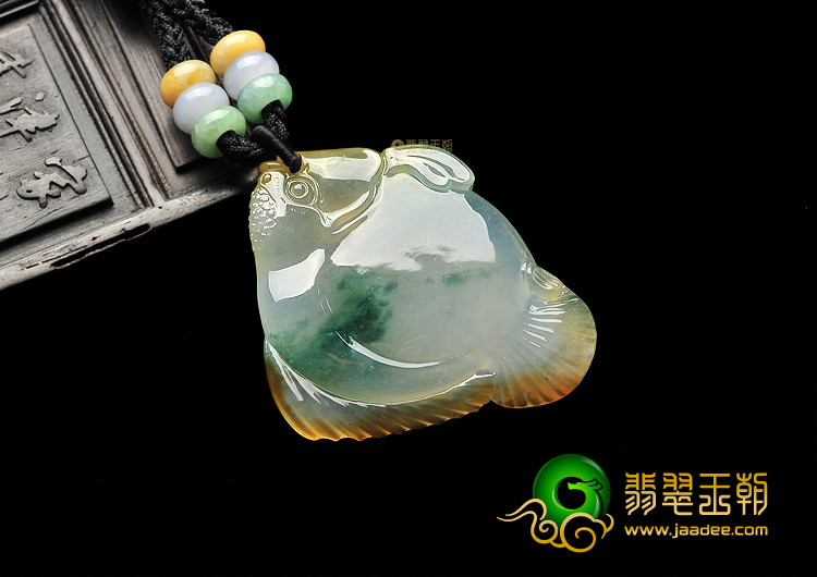 (超值推荐)冰种黄翡飘花年年有余挂件
