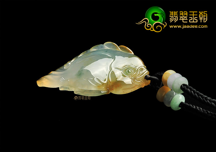 (超值推荐)冰种黄翡飘花年年有余挂件