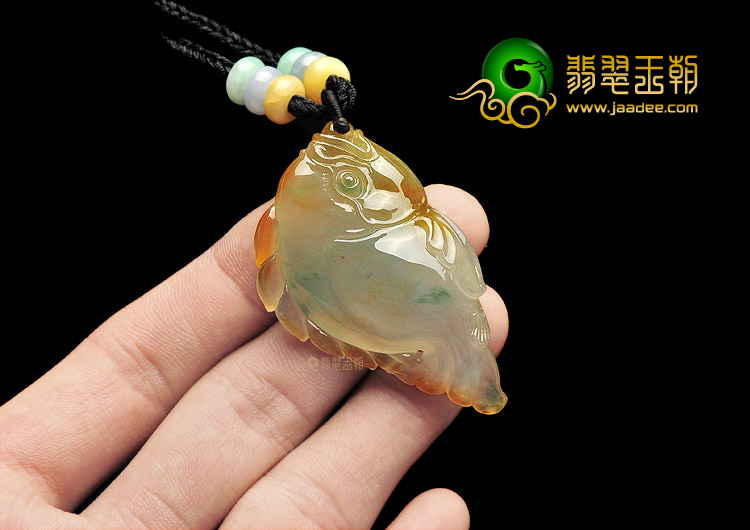 (超值推荐)冰种黄翡飘花年年有余挂件