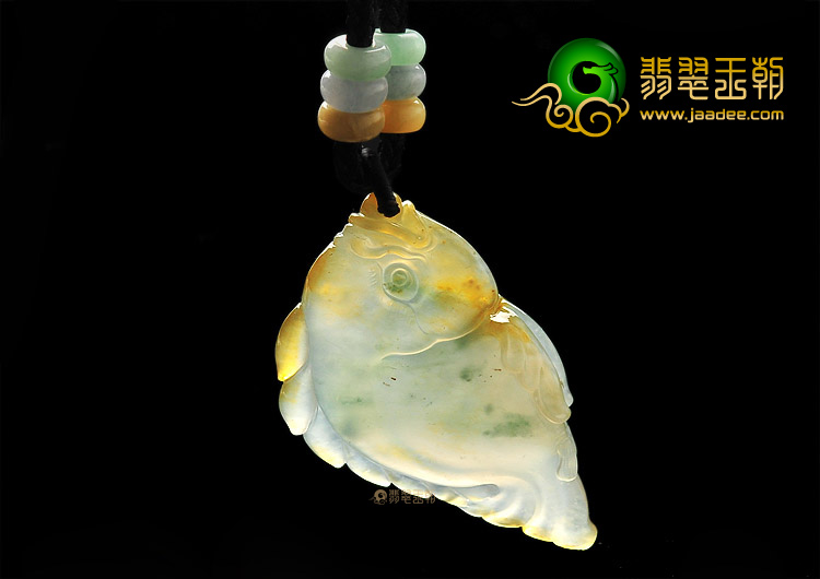(超值推荐)冰种黄翡飘花年年有余挂件