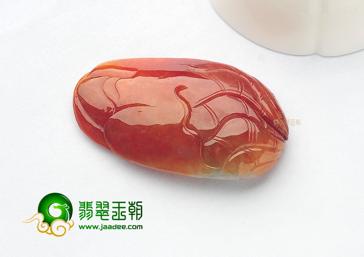糯冰种红黄翡富甲天下挂件