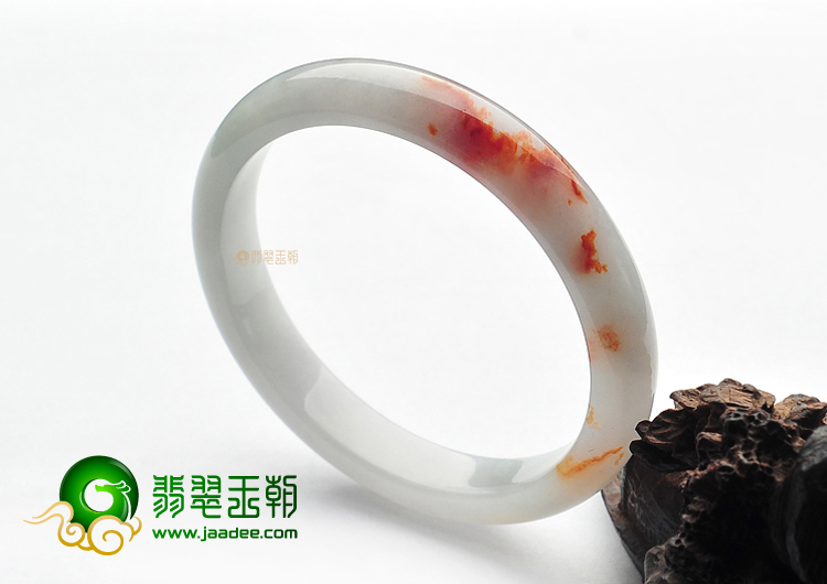 (超值推荐)糯冰种飘红黄翡手镯(57.3mm)