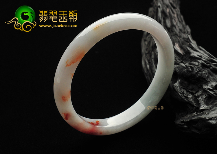 (超值推荐)糯冰种飘红黄翡手镯(57.3mm)