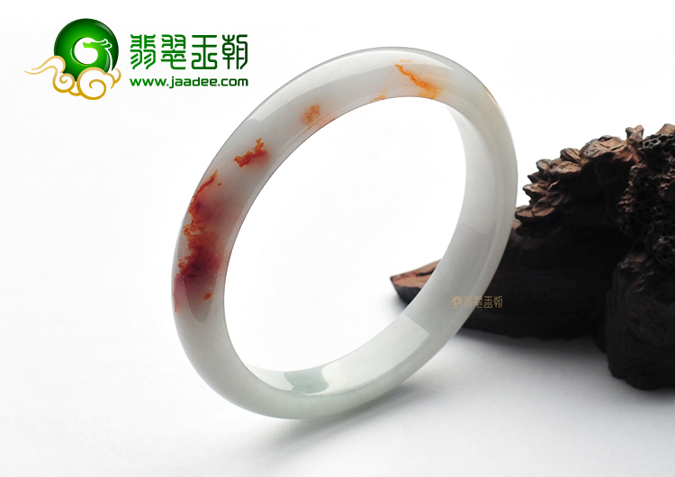 (超值推荐)糯冰种飘红黄翡手镯(57.3mm)
