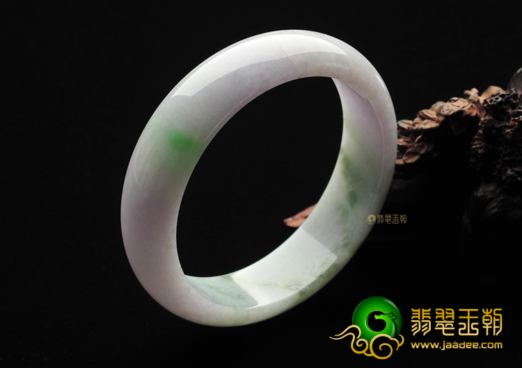 糯冰种淡三彩手镯(58.4mm)