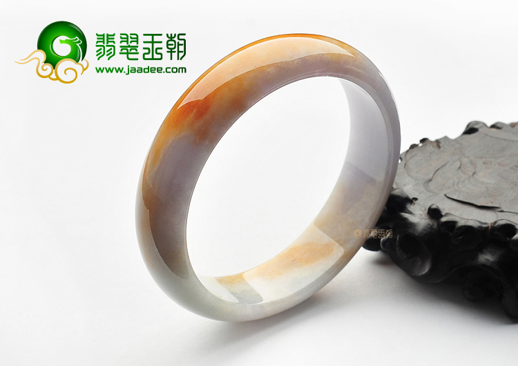 糯冰种飘红黄翡手镯(61.6mm)