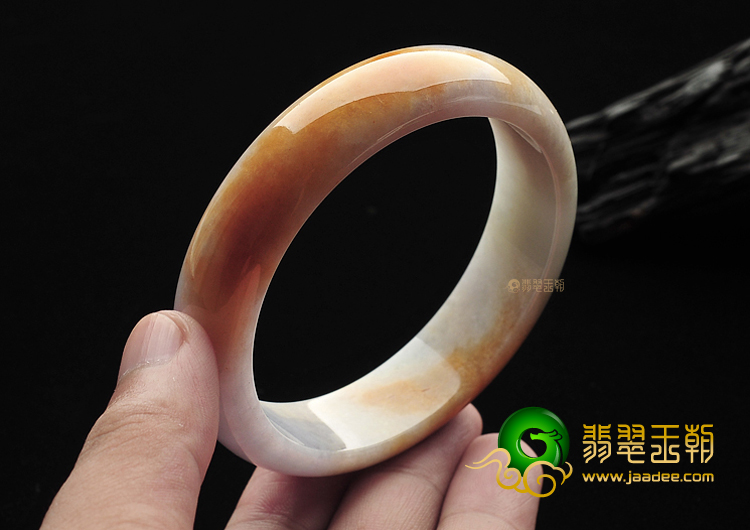 糯冰种飘红黄翡手镯(61.6mm)