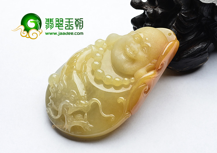 (超值推荐)糯冰种黄翡佛头挂件