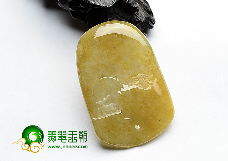 (超值推荐)冰种褐黄翡延年益寿挂件