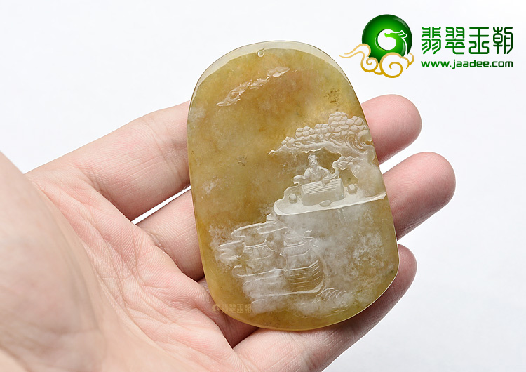 (超值推荐)冰种褐黄翡延年益寿挂件