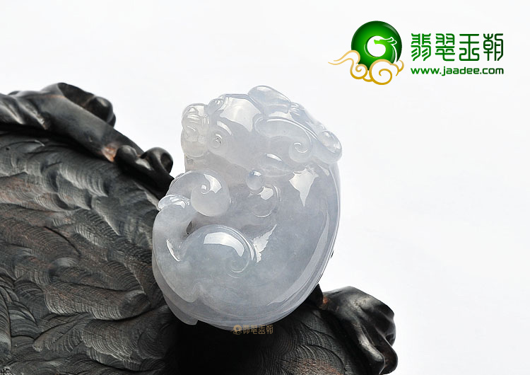 冰种淡紫罗兰貔貅挂件/手玩件