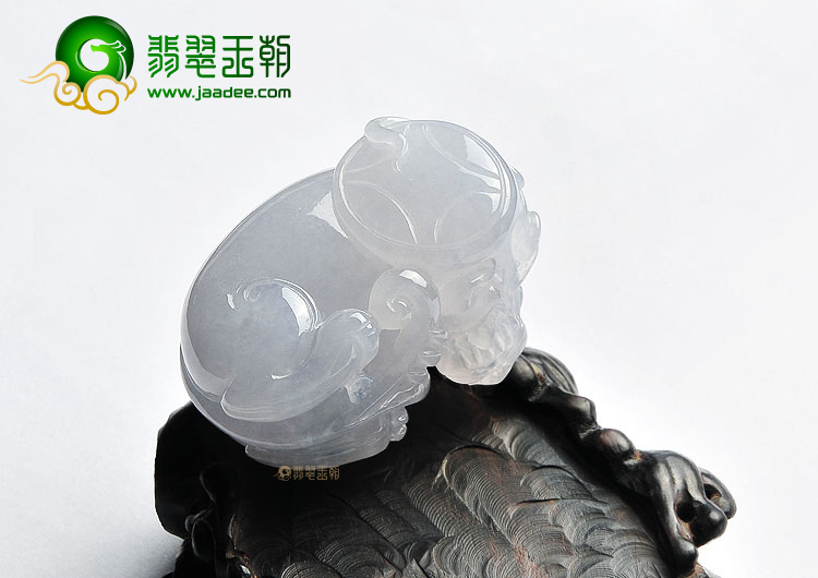 冰种淡紫罗兰貔貅挂件/手玩件