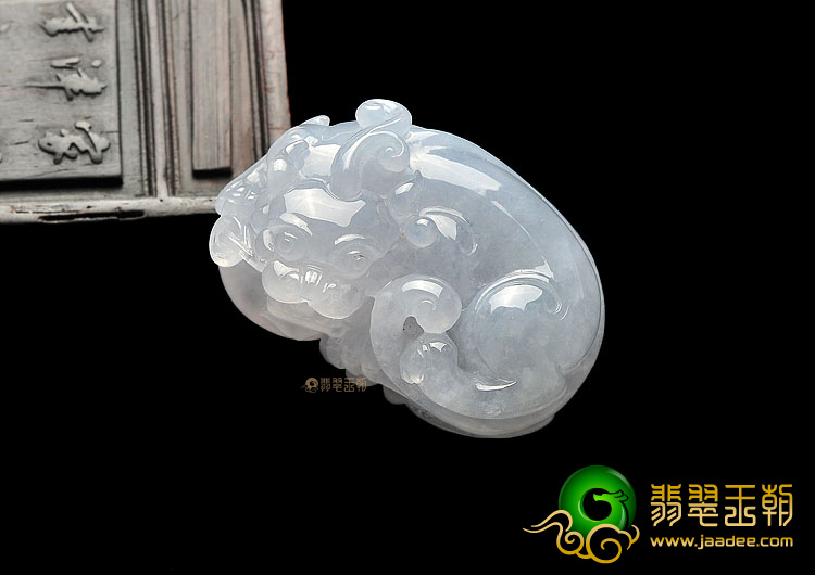 冰种淡紫罗兰貔貅挂件/手玩件